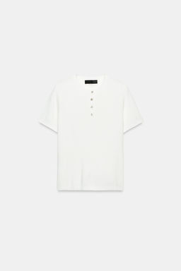 TOP PUNTO BOTONES / Blanco