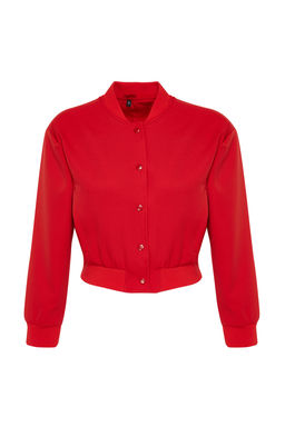 TRENDYOLMILLA Ekru Crop Ince Bomber Mont TWOSS24MO00032 фото 7