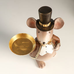 Подсвечник полистоун на 1 свечу «Мышонок в цилиндре и фраке», 17×10×23 см