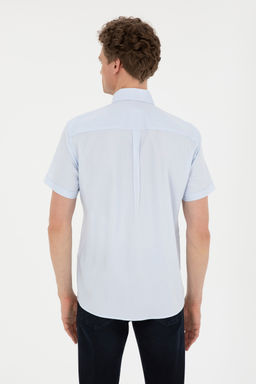 U. S. Polo Assn / Мужская голубая рубашка с коротким рукавом - U.s. polo assn фото 19