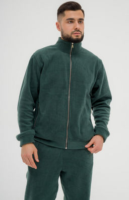 517 Костюм мужской на молнии, флис, темно-зеленый - Knitka wear фото 10