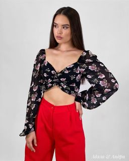 Топ Адэла (черный) - Nadi bordo фото 3