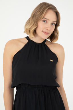 Женское черное тканое платье - U.s. polo assn фото 2