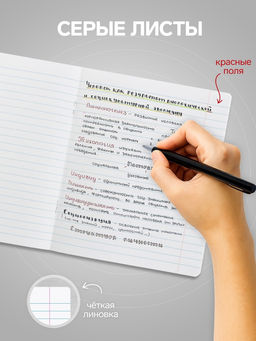 Цена за 20 шт. Тетрадь 12 листов линейку, Calligrata «Однотонная Классика Линовка. Эконом», серые листы, МИКС