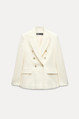 TEXTURED DOUBLE-BREASTED BLAZER - Zara фото 5