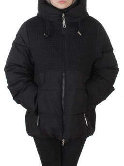 YR-6619 BLACK Куртка зимняя женская (150 гр. холлофайбер)