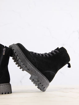 Ботинки EDART 327.22511gr. Черные замша/шерсть фото 6