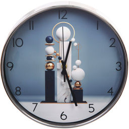 Часы настенные "HOME STYLE" 30см Геометрия, серебристый корпус