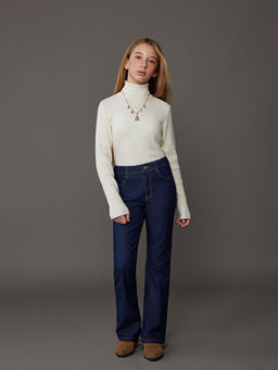 Bal?k?? Yaka K?z ?ocuk Triko Kazak