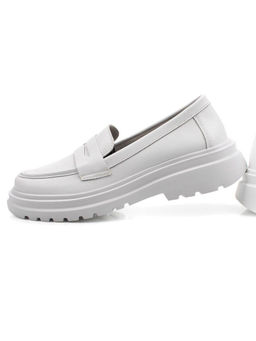 03-YG99-1 WHITE Лоферы женские (натуральная кожа)