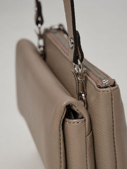 Сумка кожаная кросс-боди Deboro 31069 бежевый латте