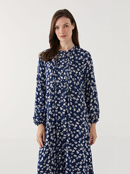 Bisiklet Yaka ?i?ekli Elbise