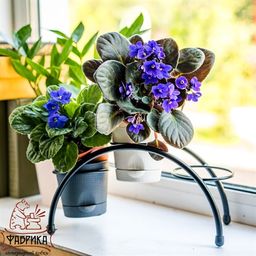 Подставка для цветов на подоконник 41-001B на 3 цветка - Фабрика интерьерной ковки фото 4