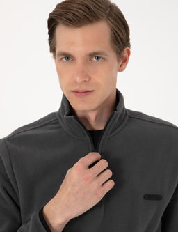 Antrasit Regular Fit Yar_m Fermuarl_ Polar Sweatshirt - Pierre cardin фото 2