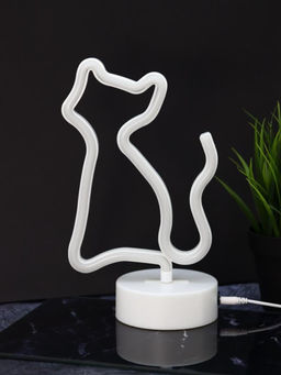 Неоновый LED ночник настольный "Cat", розовое свечение (24х16 см)