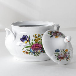 Набор столовой посуды Добрушский завод «Букет цветов», 34 предмета, фарфор, белый