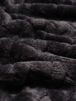 Плед «Этель» Zig-zag, 150×200 см, корал-флис, тёмно-серый