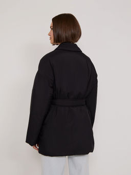 Куртка с поясом N055/charcoal - Emka фото 5