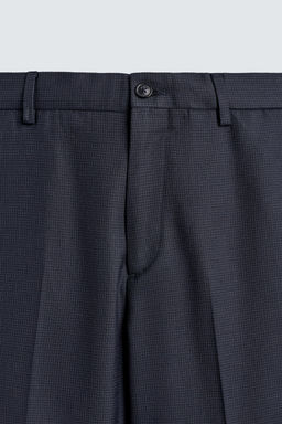 PANTAL?N REGULAR FIT TRAJE PATA DE GALLO / Marino - Zara фото 7