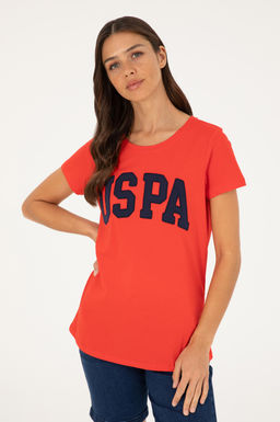 Женская красная базовая футболка - U.s. polo assn фото 3