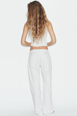 JEANS TRF WIDE LEG TIRO BAJO / Blanco - Zara фото 10
