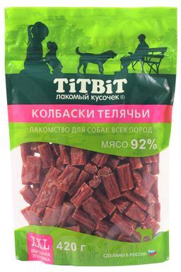 Титбит XXL Колбаски телячьи для собак всех пород 420 г - выгодная упаковка 4690538024317