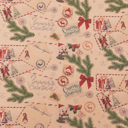 Цена за 10 шт. Бумага упаковочная бурый крафт «Открытки», 50 х 70 см