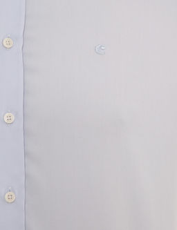 Голубая базовая рубашка зауженного кроя с длинным рукавом - Cacharel фото 5