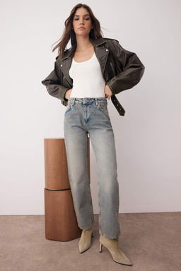 Mavi Normal Bel Vintage Y?kama Efektli Yeni Straight Jeans TWOAW26JE00064