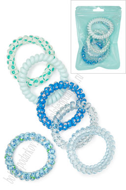 Резинки-пружинки для волос 5 см (6 шт) SF-7815, ассорти №4