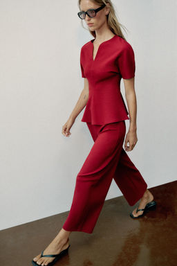 PANTAL?N ANCHO / Burgundy - Zara фото 4
