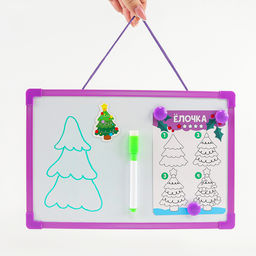 Магнитная маркерная доска на новый год Я учусь рисовать. Зимние рисунки