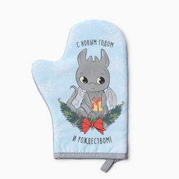 Варежка-прихватка Доляна Радостный дракон 20х28 см, 35% хл, 65% пэ, ватин 250 г/м2  фото 2