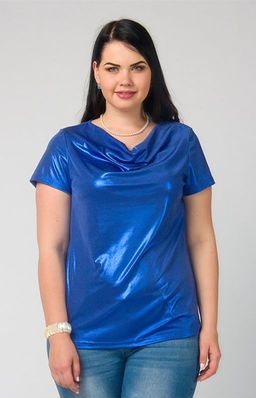 2706/8 блуза Из тонкого шелковистого трикотажа с пайетками цвета черный/серебро - Ckc collections фото 15