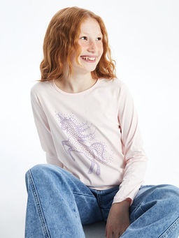 Bisiklet Yaka K?z ?ocuk Ti??rt - Waikiki фото 4