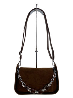 Женская сумка из искусственной замши, цвет шоколад - Greta фото 2