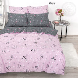 Комплект постельного белья Бантик, евро Поплин - День и ночь фото 2