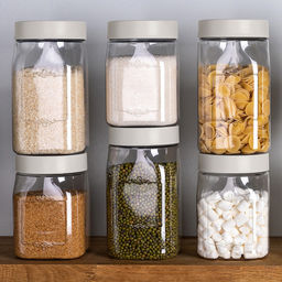 Банка для сыпучих продуктов пластмассовая Lentils 1л, 9,3х9,3х16,5см, светло-бежевый (Россия) - Домашняя мода фото 5