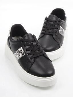 03-YC523-1 BLACK Полуботинки спортивные женские (натуральная кожа)