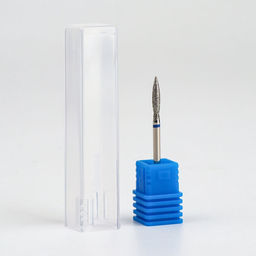 Фреза алмазная для маникюра «Пламя», средняя зернистость, 2.5×12 мм, в пластиковом футляре