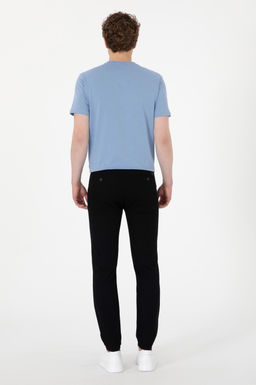 Erkek Slim Fit Siyah Kanvas Pantolon