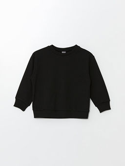 Bisiklet Yaka Basic Uzun Kollu K?z ?ocuk Sweatshirt