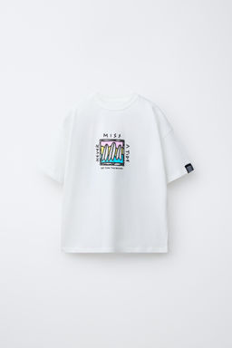 CAMISETA ESTAMPADO TABLAS SURF / Blanco