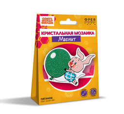Кристальная (алмазная) мозаика ФРЕЯ CMF-ALVM-099 магнит Пятачок 9.5 х 7.5 см