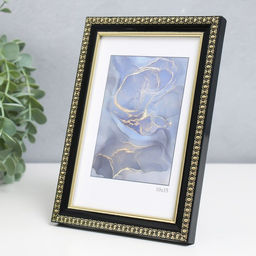 Цена за 2 шт. Фоторамка пластик "Камея" 10x15 см, чёрный (пластиковый экран)