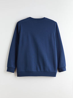 B?y?k Beden Bisiklet Yaka Erkek Sweatshirt