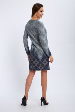 Ночная сорочка из интерлока длинный рукав купон Соня серо-голубой