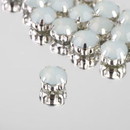 Стразы пришивные «Шатон», круглые, в цапах, d=10 мм, 20 шт., белые