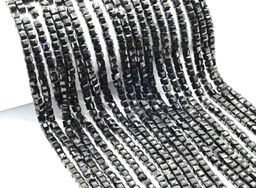 Бусины из циркона кубик гр.4*4мм цв.черный, 39см, 89 бусин Радуга камня