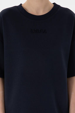 Kad_n Lacivert Oversize Bisiklet Yaka Ti__rt